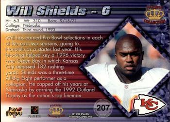 1997 Pacific Crown Collection - Platinum Blue #207 Will Shields Back