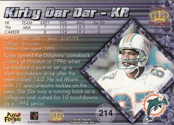 1997 Pacific Crown Collection - Platinum Blue #214 Kirby Dar Dar Back