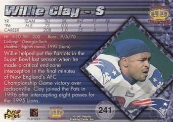 1997 Pacific Crown Collection - Platinum Blue #241 Willie Clay Back