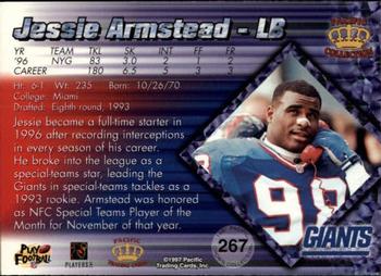 1997 Pacific Crown Collection - Platinum Blue #267 Jessie Armstead Back