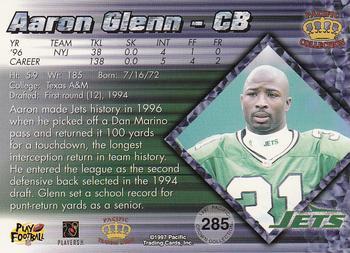 1997 Pacific Crown Collection - Platinum Blue #285 Aaron Glenn Back