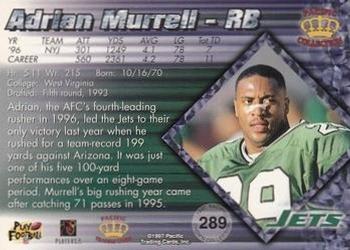 1997 Pacific Crown Collection - Platinum Blue #289 Adrian Murrell Back