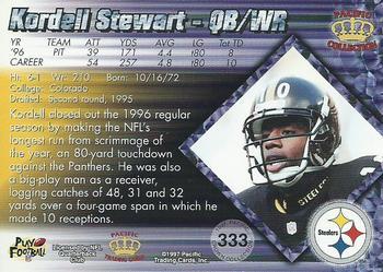 1997 Pacific Crown Collection - Platinum Blue #333 Kordell Stewart Back