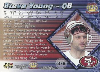 1997 Pacific Crown Collection - Platinum Blue #378 Steve Young Back