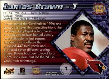 1997 Pacific Crown Collection - Red #1 Lomas Brown Back