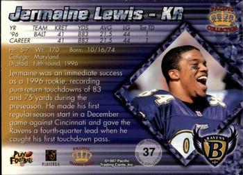 1997 Pacific Crown Collection - Red #37 Jermaine Lewis Back