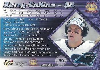 1997 Pacific Crown Collection - Red #59 Kerry Collins Back