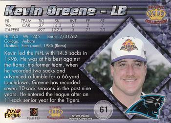 1997 Pacific Crown Collection - Red #61 Kevin Greene Back