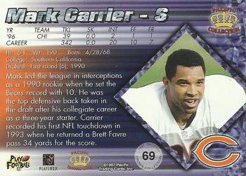 1997 Pacific Crown Collection - Red #69 Mark Carrier DB Back
