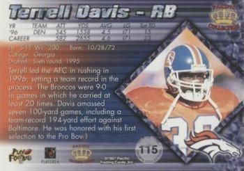 1997 Pacific Crown Collection - Red #115 Terrell Davis Back