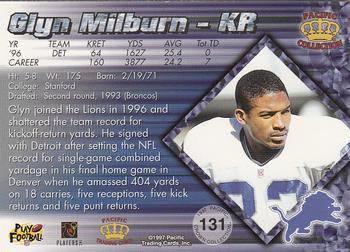1997 Pacific Crown Collection - Red #131 Glyn Milburn Back