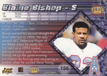 1997 Pacific Crown Collection - Red #156 Blaine Bishop Back