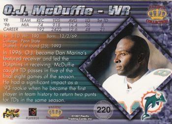 1997 Pacific Crown Collection - Red #220 O.J. McDuffie Back