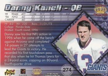 1997 Pacific Crown Collection - Red #274 Danny Kanell Back