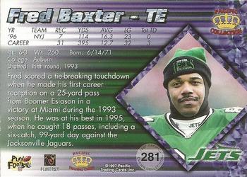 1997 Pacific Crown Collection - Red #281 Fred Baxter Back
