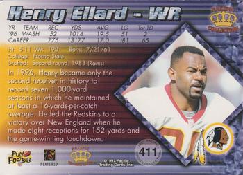 1997 Pacific Crown Collection - Red #411 Henry Ellard Back