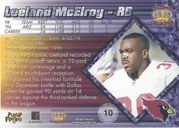 1997 Pacific Crown Collection - Silver #10 Leeland McElroy Back
