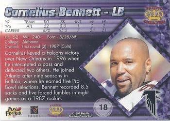 1997 Pacific Crown Collection - Silver #18 Cornelius Bennett Back