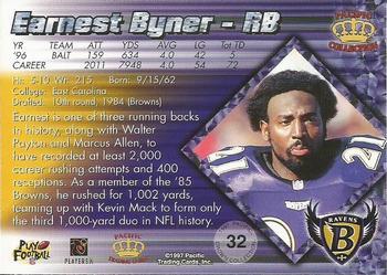 1997 Pacific Crown Collection - Silver #32 Earnest Byner Back