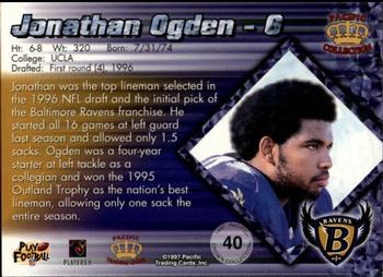 1997 Pacific Crown Collection - Silver #40 Jonathan Ogden Back