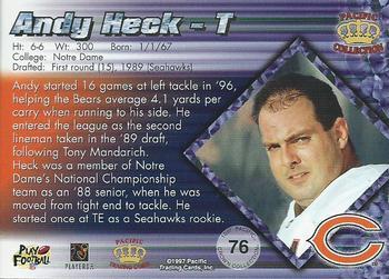 1997 Pacific Crown Collection - Silver #76 Andy Heck Back