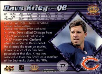 1997 Pacific Crown Collection - Silver #77 Dave Krieg Back