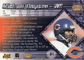 1997 Pacific Crown Collection - Silver #81 Michael Timpson Back