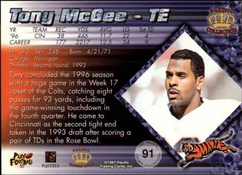 1997 Pacific Crown Collection - Silver #91 Tony McGee Back