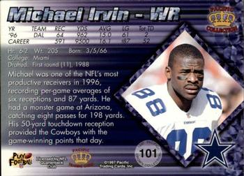 1997 Pacific Crown Collection - Silver #101 Michael Irvin Back