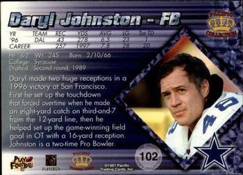 1997 Pacific Crown Collection - Silver #102 Daryl Johnston Back