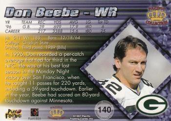 1997 Pacific Crown Collection - Silver #140 Don Beebe Back