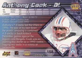 1997 Pacific Crown Collection - Silver #158 Anthony Cook Back