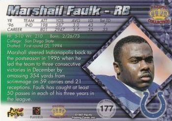 1997 Pacific Crown Collection - Silver #177 Marshall Faulk Back