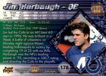 1997 Pacific Crown Collection - Silver #178 Jim Harbaugh Back