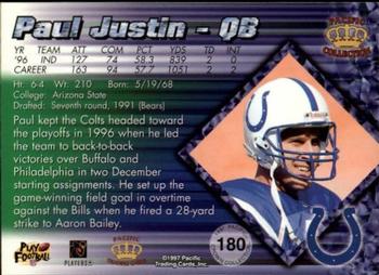 1997 Pacific Crown Collection - Silver #180 Paul Justin Back