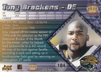 1997 Pacific Crown Collection - Silver #184 Tony Brackens Back