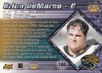 1997 Pacific Crown Collection - Silver #186 Brian DeMarco Back