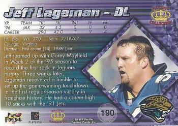1997 Pacific Crown Collection - Silver #190 Jeff Lageman Back