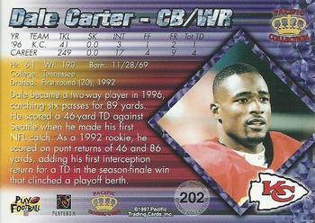 1997 Pacific Crown Collection - Silver #202 Dale Carter Back