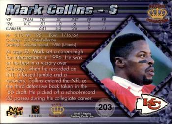 1997 Pacific Crown Collection - Silver #203 Mark Collins Back