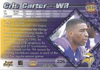 1997 Pacific Crown Collection - Silver #226 Cris Carter Back