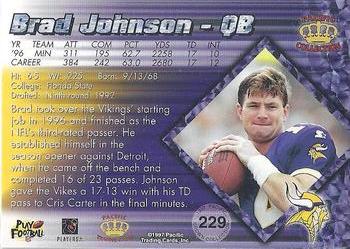 1997 Pacific Crown Collection - Silver #229 Brad Johnson Back