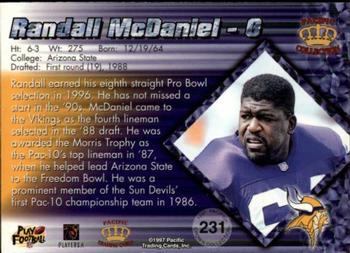 1997 Pacific Crown Collection - Silver #231 Randall McDaniel Back