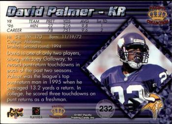 1997 Pacific Crown Collection - Silver #232 David Palmer Back