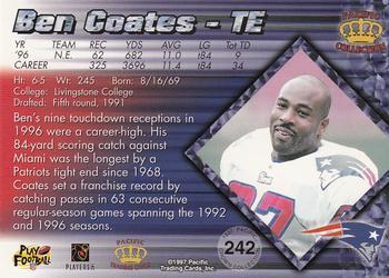 1997 Pacific Crown Collection - Silver #242 Ben Coates Back