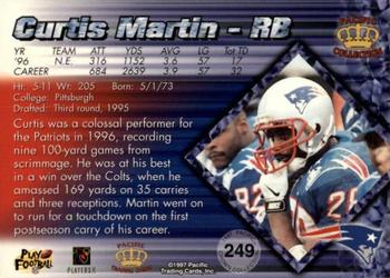 1997 Pacific Crown Collection - Silver #249 Curtis Martin Back