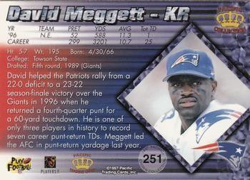 1997 Pacific Crown Collection - Silver #251 Dave Meggett Back