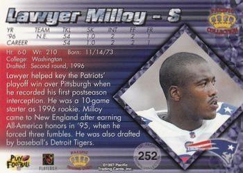 1997 Pacific Crown Collection - Silver #252 Lawyer Milloy Back
