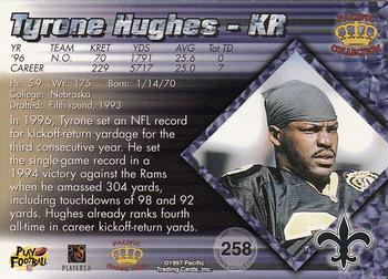 1997 Pacific Crown Collection - Silver #258 Tyrone Hughes Back