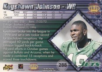 1997 Pacific Crown Collection - Silver #288 Keyshawn Johnson Back